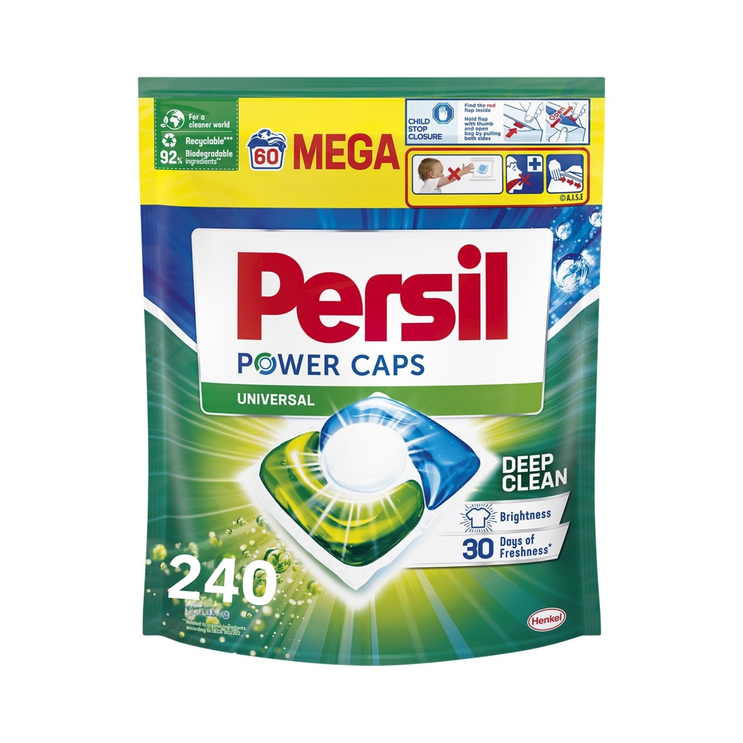 Detergent de rufe capsule Persil Power Caps Universal, 240 spalari